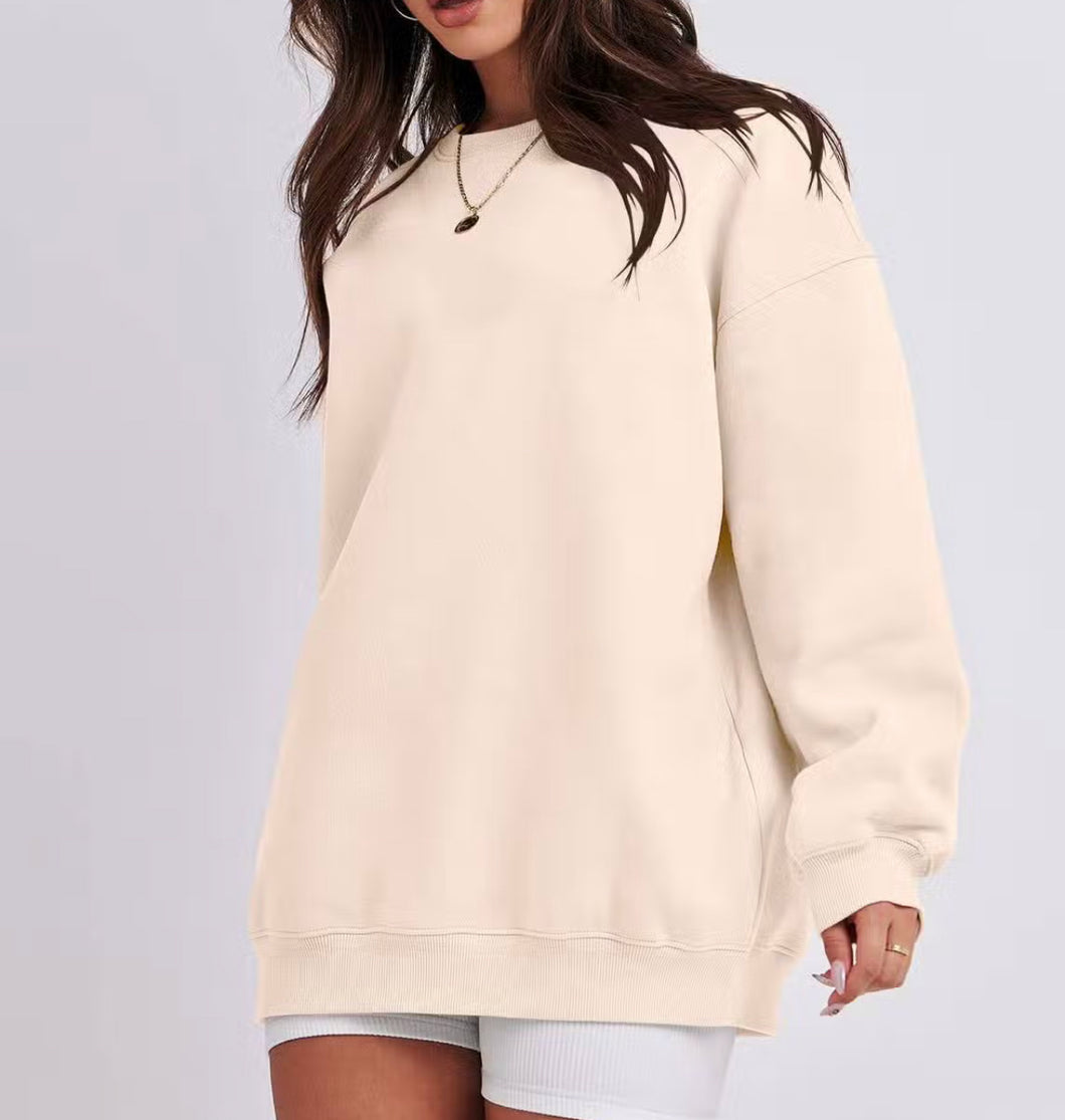 Relaxed Fit Oversized Crew Sweatshirt