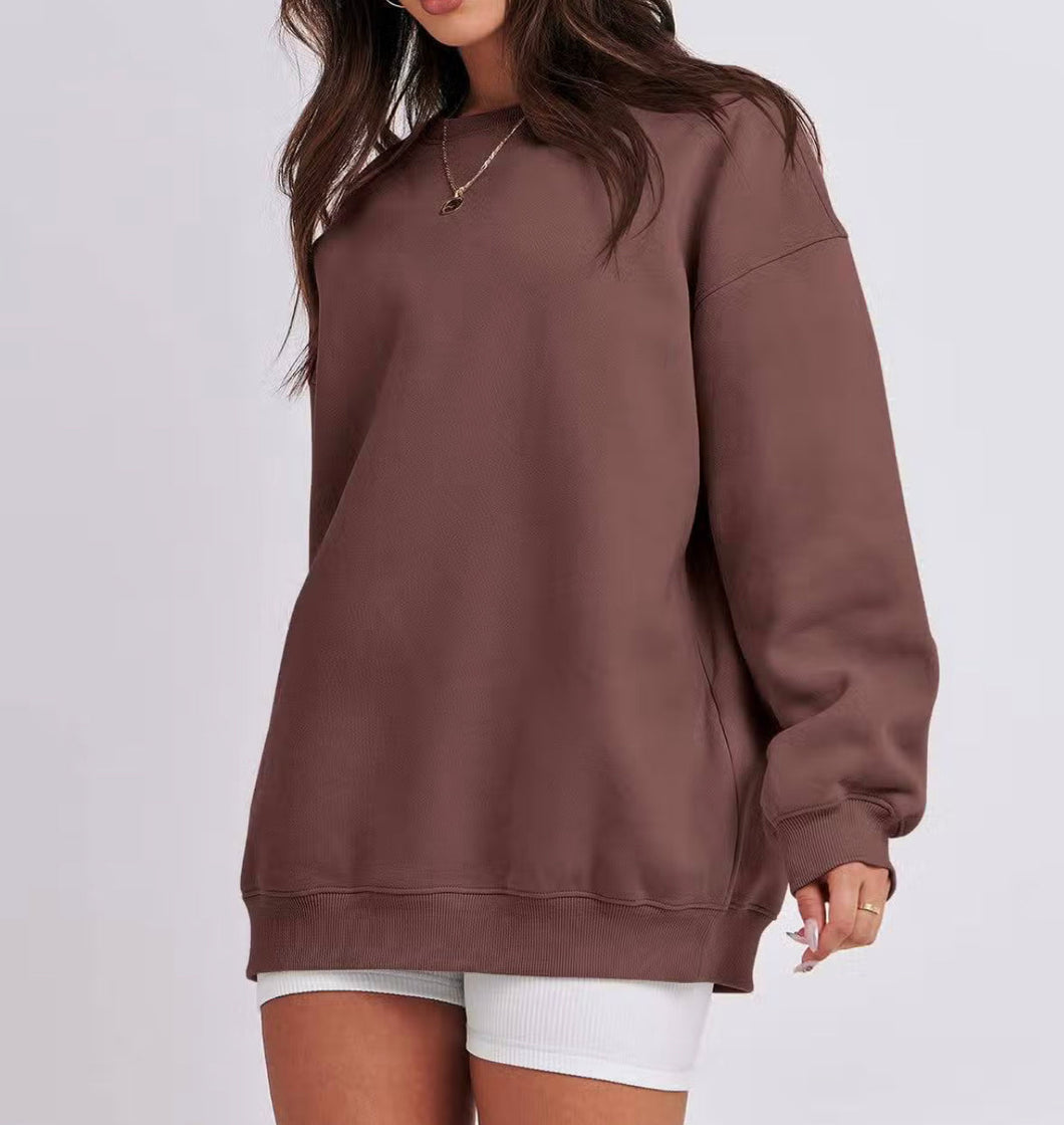 Relaxed Fit Oversized Crew Sweatshirt