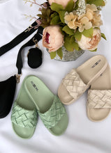 Load image into Gallery viewer, Always Trending Faux Leather Slides
