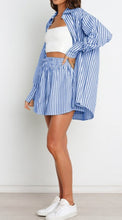 Load image into Gallery viewer, Classic Striped Long Sleeve Shirt and Short Set
