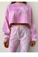 Load image into Gallery viewer, Pink Tie Dye Cropped Jogger Set
