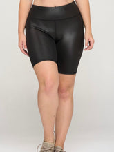 Load image into Gallery viewer, Faux Leather Activewear Biker Shorts
