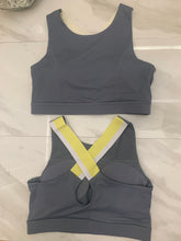 Load image into Gallery viewer, Striped Overlay Back Sports Bra
