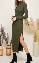 Load image into Gallery viewer, Serenity Ribbed Turtle Neck Maxi Dress
