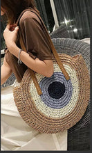 Load image into Gallery viewer, Evil Eye Straw Tote
