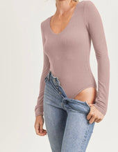Load image into Gallery viewer, Alaia Ribbed Long Sleeve Bodysuit
