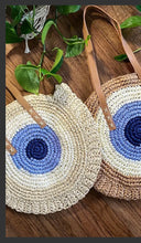 Load image into Gallery viewer, Evil Eye Straw Tote
